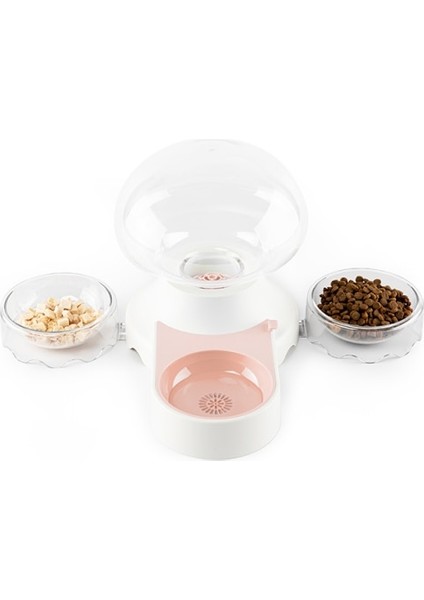 Denizanası Otomatik Kedi Su Çift Kase Çeşmesi Evcil Dispenser Için Büyük Içme Köpek Kase No Elektrik Yok | Kedi Besleme ve sulama Malzemeleri (Pembe) (Yurt Dışından)