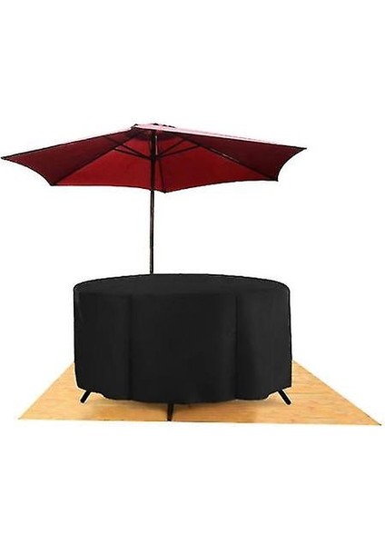 Yuvarlak Mobilya Kapağı Toz Geçirmez ve Su Geçirmez Oxford Bez Bahçe Yuvarlak Masa Kapağı (230*110CM) (Yurt Dışından)