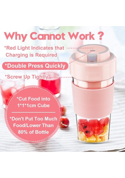 300 ml Taşınabilir Elektrikli Sıkacağı Makinesi USB Smoothie Mikser Mini Gıda Işlemcisi Kişisel Suyu Kupası | Sıkacaklar (Yeşil) (Yurt Dışından)