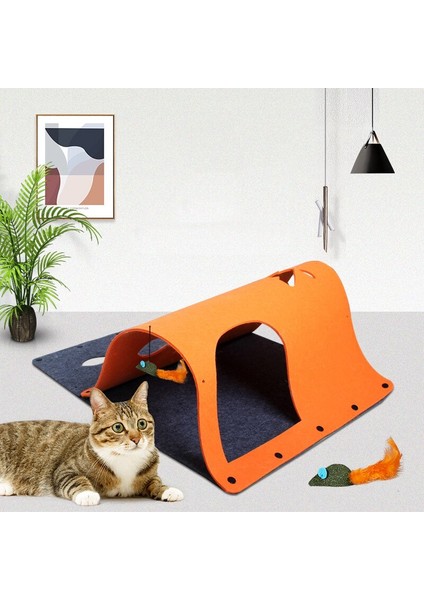 70 * 52 cm Dıy Kedi Tünelleri Oyuncak Katlanabilir (Turuncu) (Yurt Dışından)