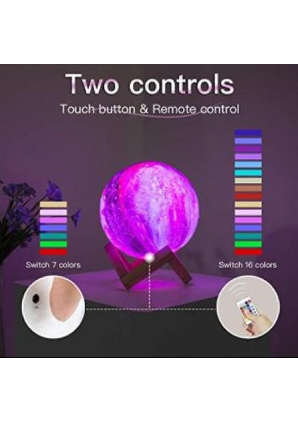 Çocuklar Gece Lambası, Galaksi Lambası 5.9 Inç 16 Renkler LED (Yurt Dışından)