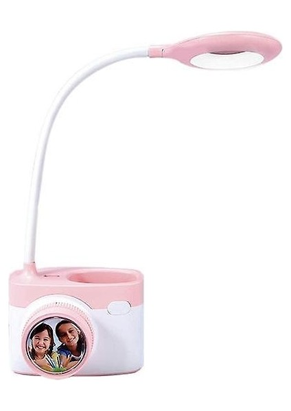 USB Şarj Portu ve ile Fan Şarj Edilebilir Masa Lambası ile Masa Lambasıkalem Sahibi, Yatak Odası Için 3 Kademesiz Karartma (Pembe) (Yurt Dışından)