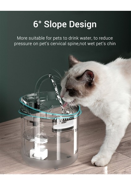 1.8l Elektriklitansparent Kedi Su Çeşmesi Drinker Kediler Için Su Dağıtıcı Kedi Yavru Köpek Köpek Yavru Pet Içme Kase Su Besleyici | Kedi Besleme ve sulama Malzemeleri (Yurt Dışından)