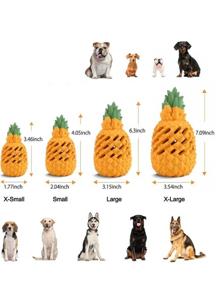 Köpek Diş Fırçası Yıkılmaz Köpek Çiğneme Oyuncak Için Orta Köpekler Ananas Şekilli Sert Köpek Diş Diş Temizleme Çiğnemek Oyuncak (Xs) (Yurt Dışından)