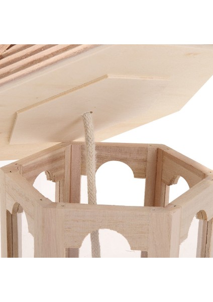 Ahşap Kuş Besleyici Ev Kuş Yuvası Asılı Yuva Besleyici ile Çatı Ev Bahçe Yard Dekorasyon Açık Pet Decors Altıgen | Kuş Kafesleri ve yuvalar (Yurt Dışından) modelleri