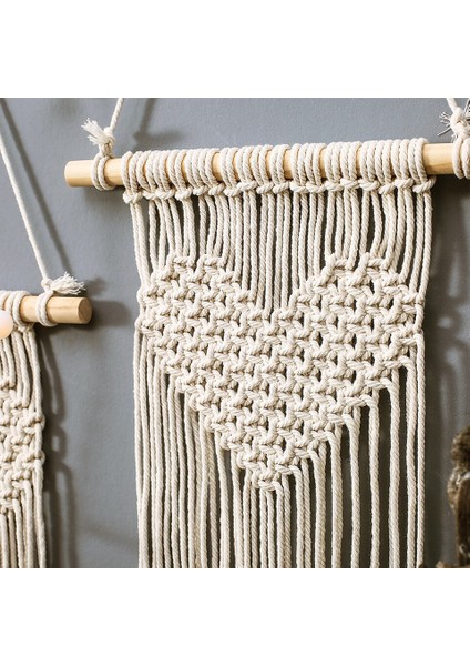 Kalp El Dokuma Duvar Asılı Bohemian Goblen Makrome Duvar Dekor El Yapımı Chic Dekor Düğün Dekorasyon Boho Tapisserie | Dekoratif Gobiyeller (Yurt Dışından)