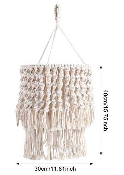 30 * 40 cm Bohemian El Yapımı Dokuma Abajur Makrome Duvar Asılı Gölge Ev Dekor Kolye Işık Kapak Yurt Dekorasyon | Dekoratif Gobiyeller (Yurt Dışından) fiyatları