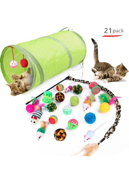 21 Paket Çeşitli Kedi Oyuncaklar Komik Top Fare Fare Interaktif Tüy Sopa Tünel Kediler Oyuncaklar Pet Ürünleri | Kedi Oyuncakları (Yurt Dışından) fiyatları