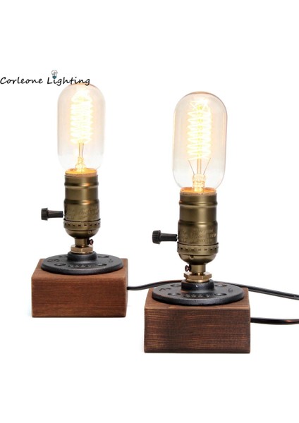 E27 Masa Lambası Vintage Endüstriyel Masa Lambası Loft Edison Masa Fenerler Oturma Odası Başucu Yatak Odası Lamba Ev Deco Işık Armatürleri | LED Masa Lambaları (Yurt Dışından)