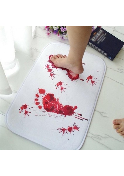 40X60 cm Kırmızı Kan Banyo Paspası Kanlı Ayak Izi Korkunç Olmayan Kaymaz Halı 3D Kan Kırmızı Ayak Izi Baskı Banyo Mat Paspas | Mat (Yurt Dışından) modelleri