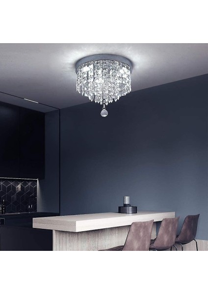 Lambalar Kristal Ch Elier Modern LED Tavan Işık Gömme Montaj Paslanmaz Çelik Fikstür 966; 250MM Boncuklu (Yurt Dışından) modelleri