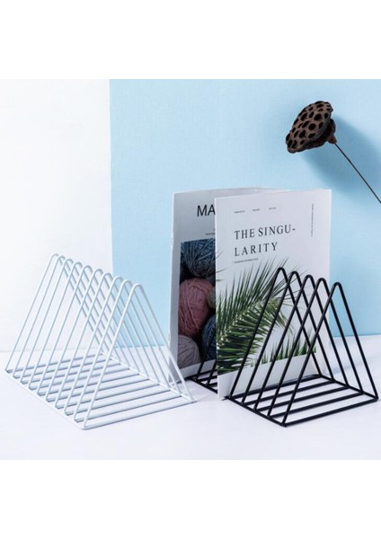 Nordic Style Süsler Üçgen Kara Kitap Standı Metal Teleskopik Katlanır Kitaplık Dergisi Rafı (Yurt Dışından) fiyatları