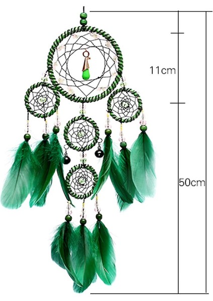 Yeşil Tüy Dream Catcher El Yapımı Duvar Asılı Kolye Dokuma Sanat Dekoru El Sanatları (Yurt Dışından) fiyatları