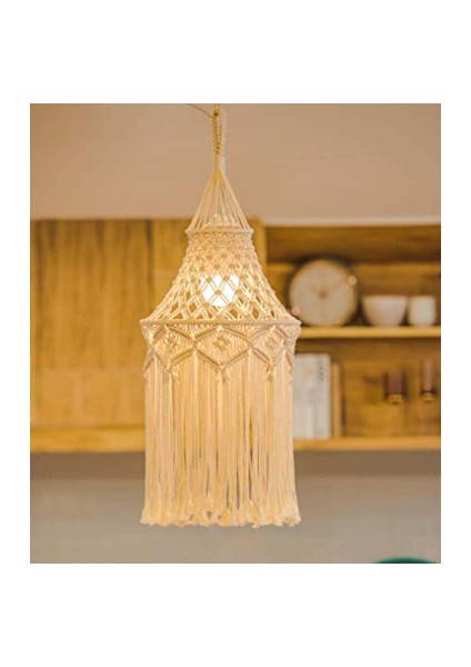 30 * 80 cm Bohemian El Yapımı Dokuma Abajur Makrome Duvar Asılı Gölge Ev Dekor Kolye Işık Kapak Yurt Dekorasyon | Dekoratif Gobiyeller (Yurt Dışından)