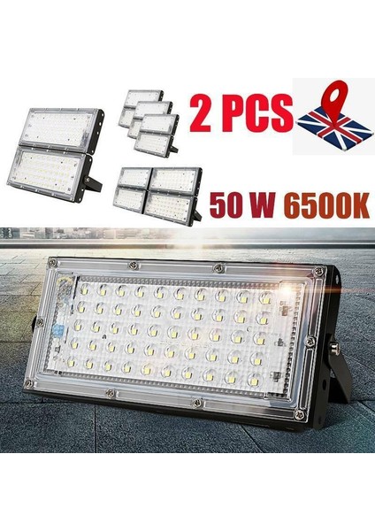 (Rgb) 2x 240 V 50 W LED Sel Işık IP65 Bahçe Açık Güvenlik Peyzaj Smd Spotlight (Yurt Dışından)