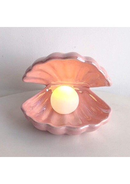 Seashell Inci Işık Accent Lamba Gece Işık Inci Deniz Kilidi Süsleme Koleksiyon Masa Centerpieces Ev Dekorasyonu Yatak Odası Oturma Odası Için, (Pembe) (Yurt Dışından)