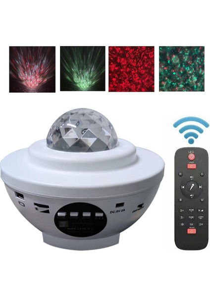 Yıldız Projektörü Işık Akıllı Atmosfer Işık Ses Kontrolü Gece Lambası USB LED (Beyaz) (Yurt Dışından)