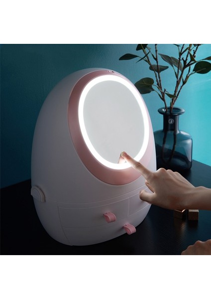 LED Kozmetik Saklama Kutusu Hd Ayna Makyaj Organizatör Ayrılabilir Masaüstü Organizatör Protable Yaratıcı Güzellik Kutusu (Yurt Dışından) fiyatları