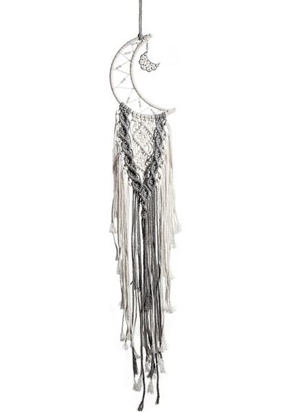 Ay Makrome Duvar Asılı Makrome Dream Catchers Boho Dekor Bırakır Goblen Duvar Bebek Çocuk Odası Dekorasyon Düğün Hediyesi | Dekoratif Goblenler (Yurt Dışından)