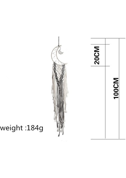 Ay Makrome Duvar Asılı Makrome Dream Catchers Boho Dekor Bırakır Goblen Duvar Bebek Çocuk Odası Dekorasyon Düğün Hediyesi | Dekoratif Goblenler (Yurt Dışından)