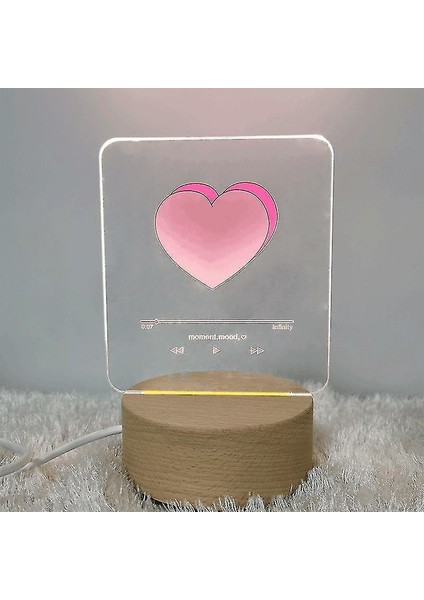 Lambalar Ins 3D Romantik Yaratıcı Yatak Odası USB Masa Işık(Yurt Dışından)