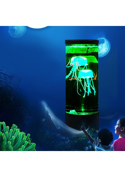 Hipnotik Jellyfish Akvaryum Yedi Renk LED Okyanus Fener Işık Dekorasyon Lambası Yatak Odası Masaüstü Gece Işıkları Için | Masa Lambaları (Yurt Dışından)