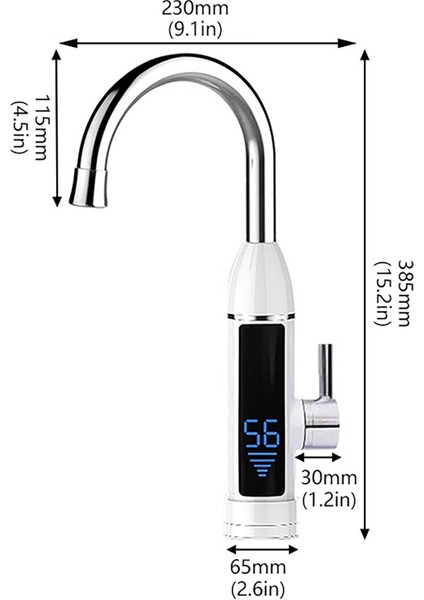 Elektrikli Su Musluk Anlık Su Isıtıcı Lavabo Uydurma LED Sıcaklık Ekran Paslanmaz Çelik Anında Sıcak Su Musluk | Mutfak Muslukları (Yurt Dışından)
