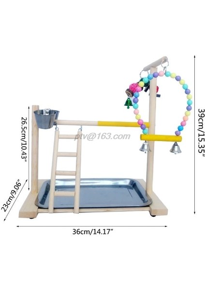 Ahşap Kuş Levrek Standı Papağan Platformu Bahçesi Egzersiz Gym Playstalan Merdiven Besleyici Bardaklar ile Interaktif Oyuncaklar | Kuş Tünıları (Yurt Dışından) fiyatları
