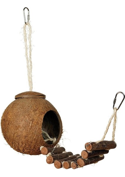 2 Tipi Sevimli Rahat Tasarım Doğal Hindistan Cevizi Kabuğu Kuş Yuvalama Evi Küçük Boy Pet Parakeet Finche Sparrows Merdivenli Kafes | Kuş Kafesleri ve yuvalar (Yurt Dışından)