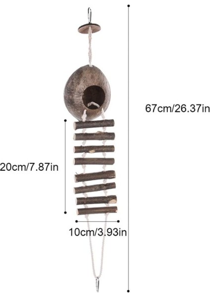 2 Tipi Sevimli Rahat Tasarım Doğal Hindistan Cevizi Kabuğu Kuş Yuvalama Evi Küçük Boy Pet Parakeet Finche Sparrows Merdivenli Kafes | Kuş Kafesleri ve yuvalar (Yurt Dışından) fiyatları