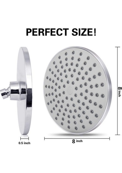 8 Inç Banyo Üst Sprey Duş Yuvarlak Galvanik Üst Duş Başlığı Duş Bataryası Ultra Ince Büyük Yağış Duş Başlığı | Duş Başlıkları (Yurt Dışından) fırsatları
