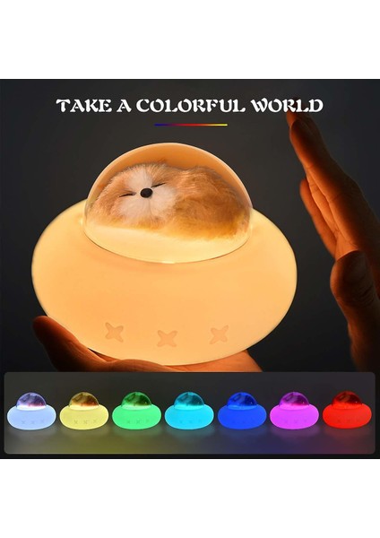 LED Bebek Gece Lambası Köpek Silikon, 7 Renkli Köpek Lambası (Beyaz)(Yurt Dışından) modelleri