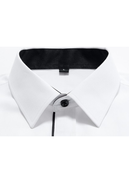 Erkeklerin Sonbahar ve Kış Uzun Kollu Gömlek Ince Iş Casual Erkek Düğün Groomsmen En Iyi Adam Taban Beyaz Gömlek Elbise (Yurt Dışından)