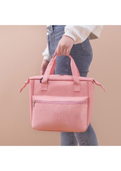 Soğutucu Çanta Su Geçirmez Naylon Taşınabilir Fermuar Termal Oxford Kadınlar Için Uygun Öğle Yemeği Kutusu Tote Gıda (Pembe) (Yurt Dışından) fiyatları