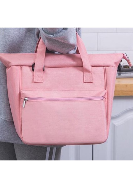 Soğutucu Çanta Su Geçirmez Naylon Taşınabilir Fermuar Termal Oxford Kadınlar Için Uygun Öğle Yemeği Kutusu Tote Gıda (Pembe) (Yurt Dışından) modelleri