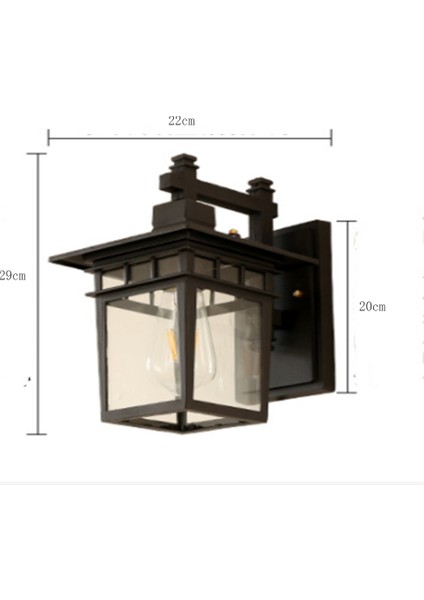 Açık Duvar Lambası Retro LED Duvar Lambası Su Geçirmez ve Pas Geçirmez Aydınlatma Avlu Otel Yatak ve Kahvaltı Lambası Dekoratif Aydınlatma (Yurt Dışından)