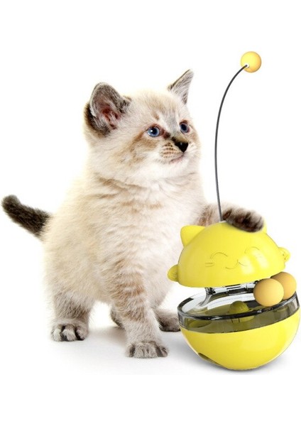 Dönen Kedi Oyuncaklar Sallanan Sızdıran Gıda Topu Komik Sopa Ayarlanabilir Snack Yavaş Gıda Interactive Dikkat Dikkat Etmek Bulmaca Oynamak | Kedi Oyuncakları (Sarı) (Yurt Dışından)
