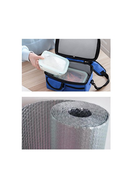 Taşınabilir Su Geçirmez Oxford Bez Yalıtımlı Öğle Yemeği Çanta Piknik Termal Soğutucu Piknik Çanta Omuz Çantaları Gıda Kutusu (Mavi) (Yurt Dışından) fırsatları