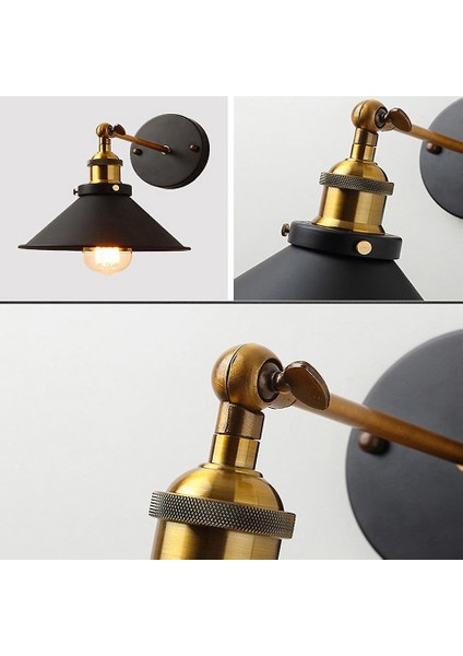 Loft Amerikan Demir Siyah Abajur Duvar Lambası Vintage Kafes Guard Aplik Loft Aydınlatma Armatürü Modern Kapalı Aydınlatma Duvar Lambaları (C-Style) (Yurt Dışından) indirimleri