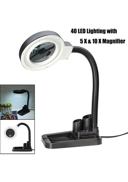 Büyüteç El Sanatları Cam Masa Lambası 5x 10X Büyüteç 40 LED Işıkları ile (Yurt Dışından)