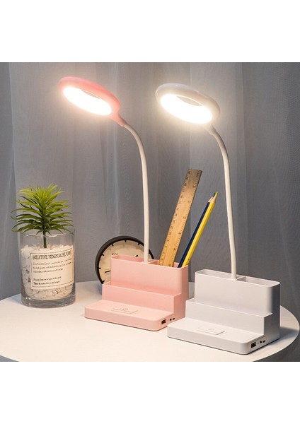 Yaratıcı 3 In1 LED Kalem Tutucu Masa Işık USB Şarj Öğrenci Okuma Kitap Lambası Dokunmatik Yatak Odası Başucu Göz Koruma Masa Lambaları | Masa Lambaları (Yurt Dışından)