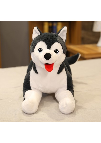 1 Adet 70 cm Gerçekçi Husky Köpek Peluş Oyuncak (Yurt Dışından)