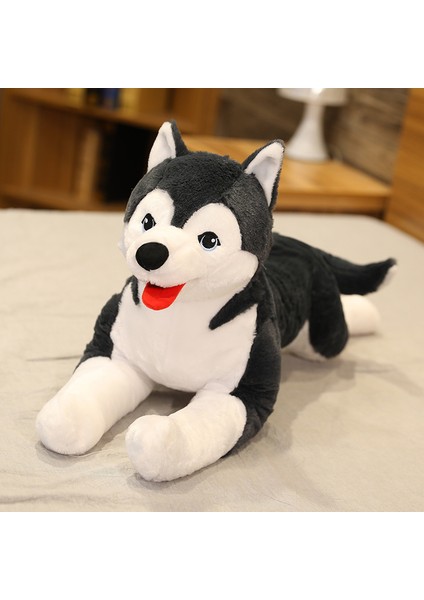 1 Adet 70 cm Gerçekçi Husky Köpek Peluş Oyuncak (Yurt Dışından)