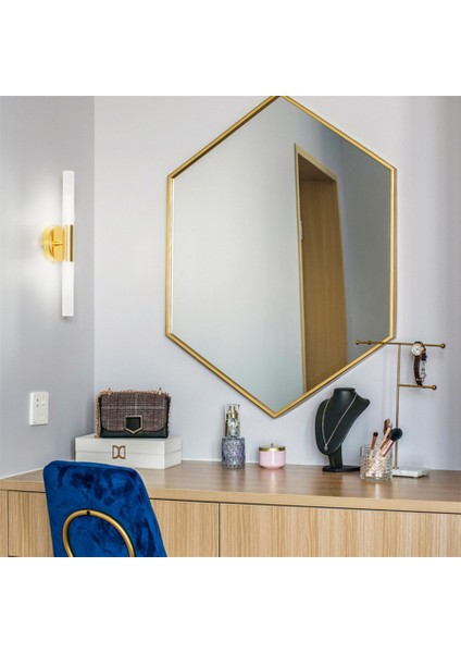 5 W Altın Duvar Lambası Yatak Odası Başucu Lambası Oturma Odası Arka Plan Duvar Aydınlatma LED Banyo Aynası Ön Lamba (Beyaz Işık) (Yurt Dışından)