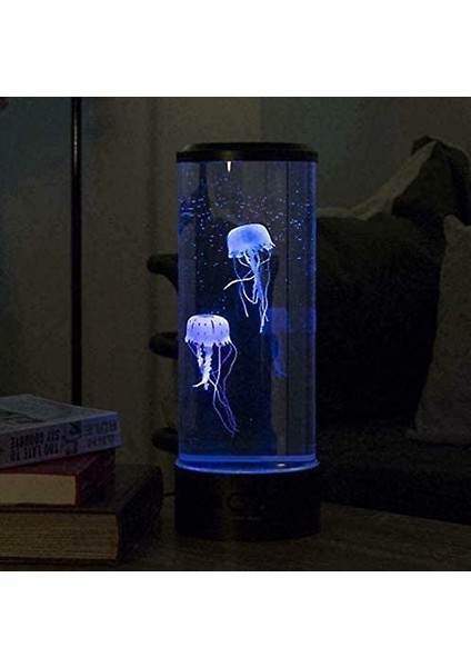 Akvaryum LED Masası Başbin Jellyfish Lambası ile 6 Renk Değiştirme (Büyük) (Yurt Dışından)