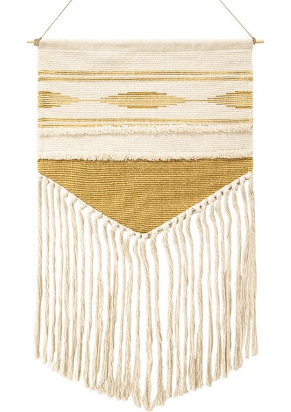 Boho Asılı Goblen Vintage Kumaş Makrome Dekorasyon Watt Saat Ölçer Kutusu Kapak Otel Asılı Battaniye Ev Ofis Duvar Dekor | Dekoratif Gobiyeller (Sarı) (Yurt Dışından)