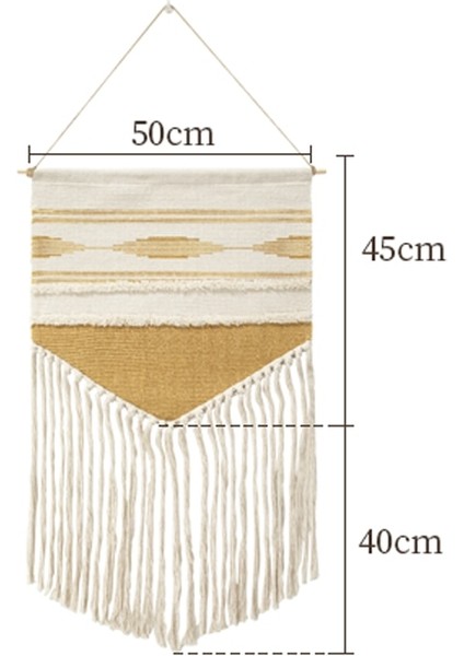 Boho Asılı Goblen Vintage Kumaş Makrome Dekorasyon Watt Saat Ölçer Kutusu Kapak Otel Asılı Battaniye Ev Ofis Duvar Dekor | Dekoratif Gobiyeller (Sarı) (Yurt Dışından)