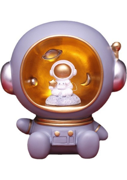 Astronot Spaceman Gece Işık Reçine Aksesuarları Işık Yaratıcı Masa Lambası Işık Hediye Çocuklar Için Bebek Çocuk Odası Dekorasyon | LED Gece Işıkları (Gri) (Yurt Dışından)