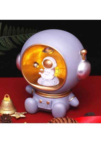 Astronot Spaceman Gece Işık Reçine Aksesuarları Işık Yaratıcı Masa Lambası Işık Hediye Çocuklar Için Bebek Çocuk Odası Dekorasyon | LED Gece Işıkları (Gri) (Yurt Dışından) fırsatları