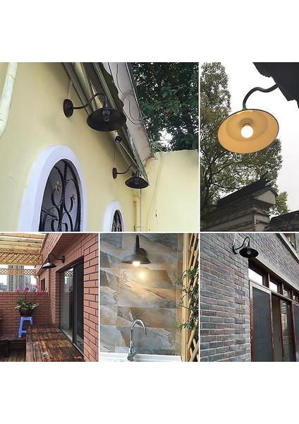 Retro Vintage Duvara Monte Lamba Loft Endüstriyel Pas Amerikan Tarzı Açık Kapalı Işık Armatür Koridoru Aisel Bar Su Geçirmez (Siyah Siyah) (Yurt Dışından) modelleri